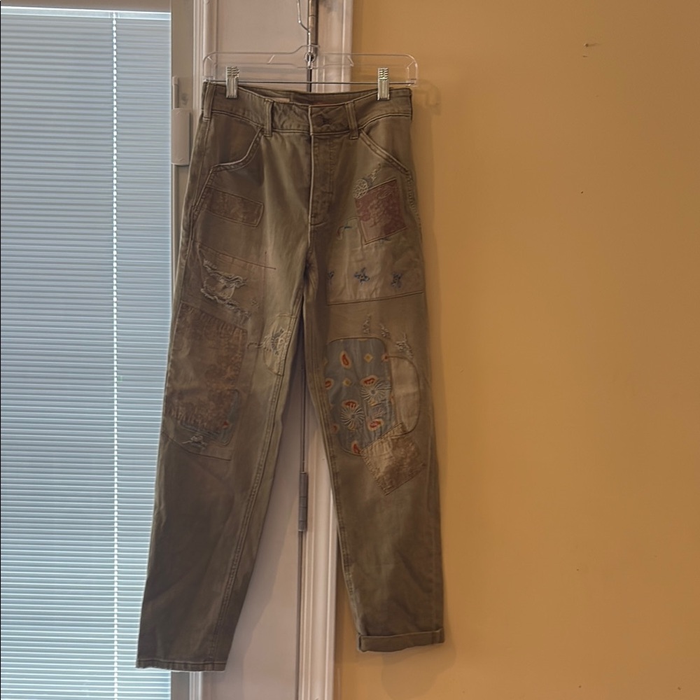 Anthropologie Olive Patchwork Jeans